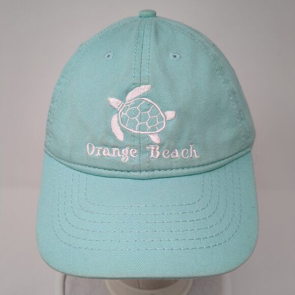 Orange Beach Sea Turtle Strapback Hat Blue One Size Solid Adjustable - Picture 2 of 8